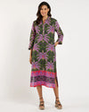 Kallan Midi Dress- Decorative Frond Loden Jude Connally