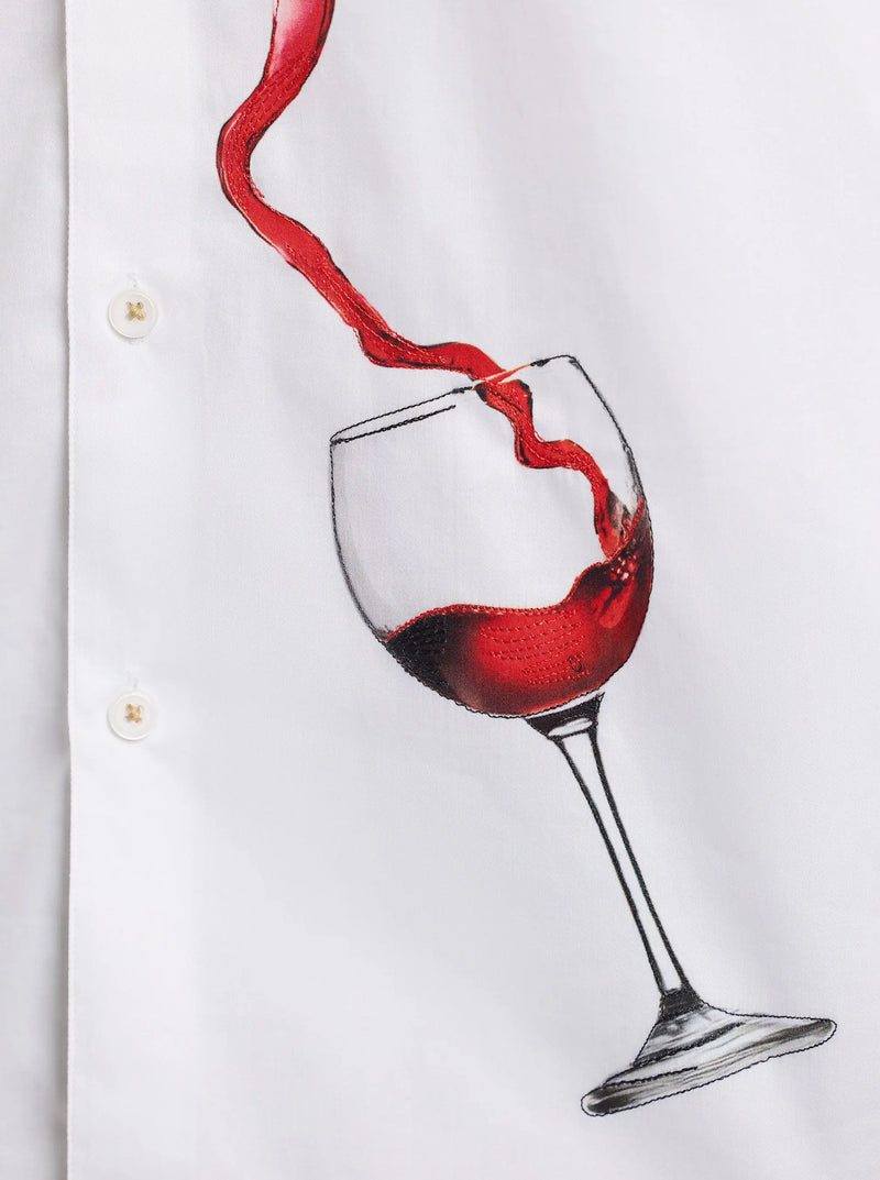 Luxury long sleeve shirt with wine motif