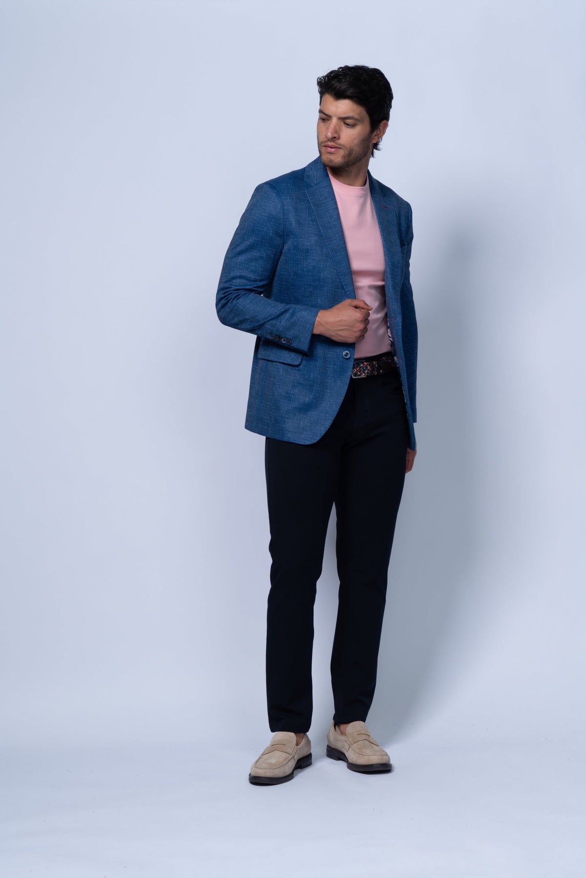 Oregon Sport Coat – Blue Fil-a-Fil Stretch Cotton Blend 7 Downie St.