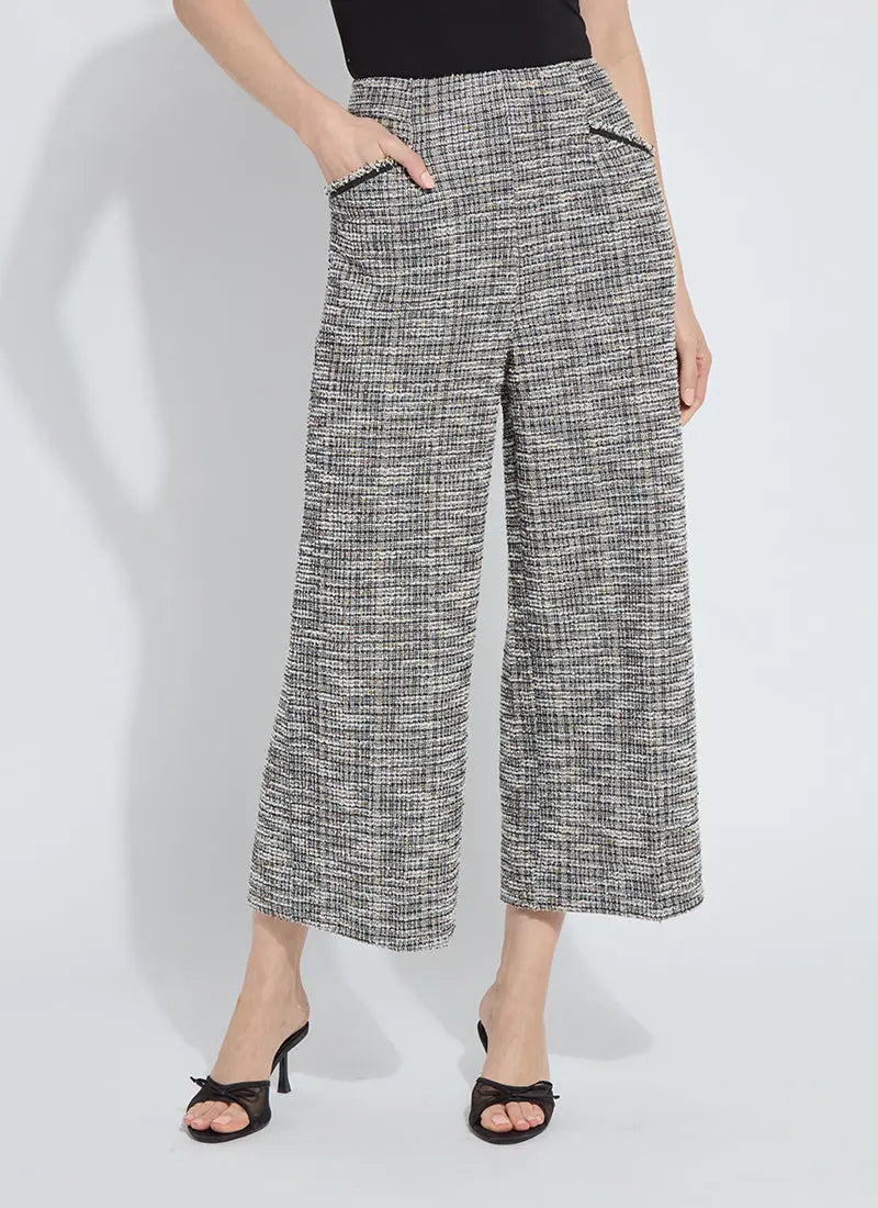 Charlotte Ankle Tweed Palazzo Pants Lysse
