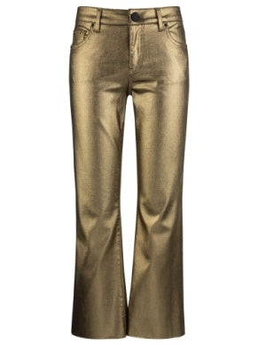 Kelsey High Rise Ankle Flare - Gold
