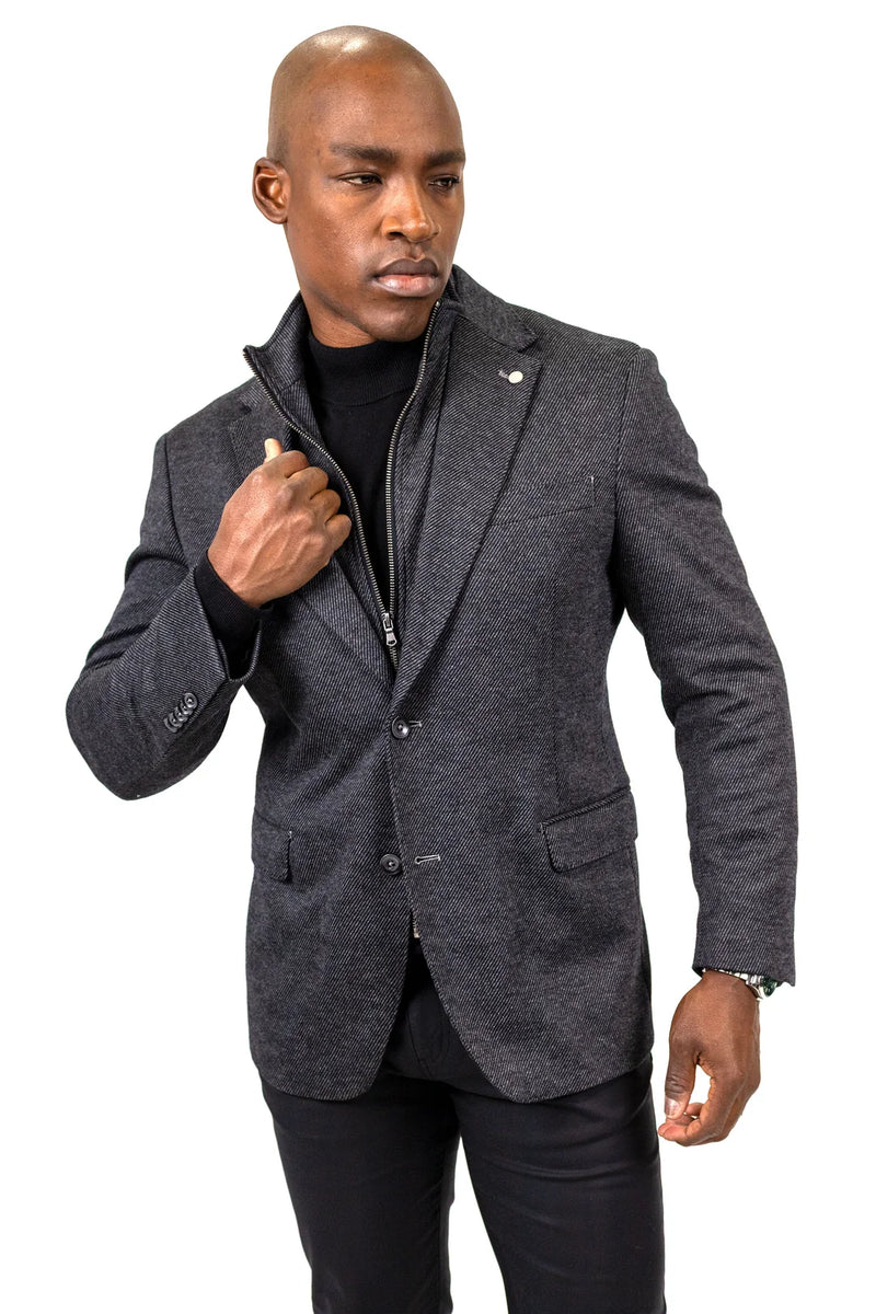 7 Downie Terry Navy Denim Knit Sport Coat | Lansky Bros.