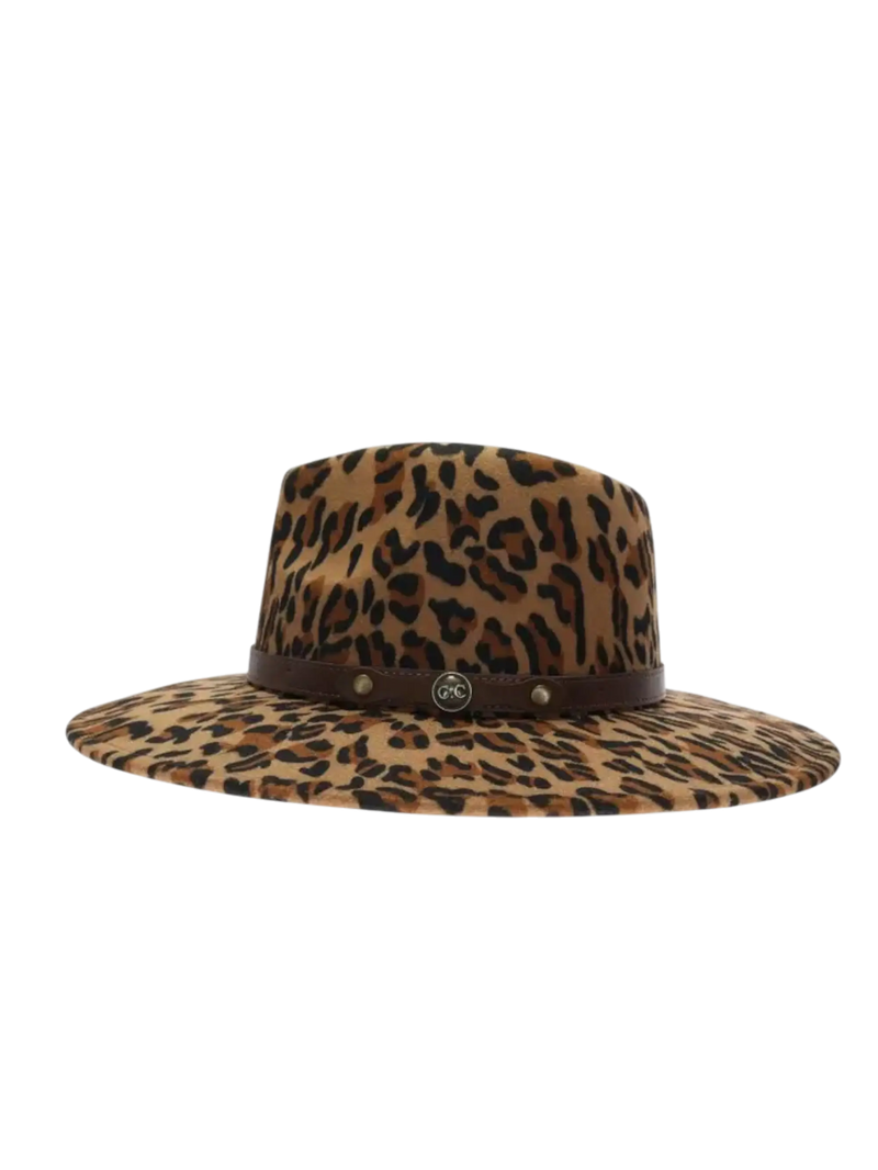 Leopard Panama Hat C.C Beanie
