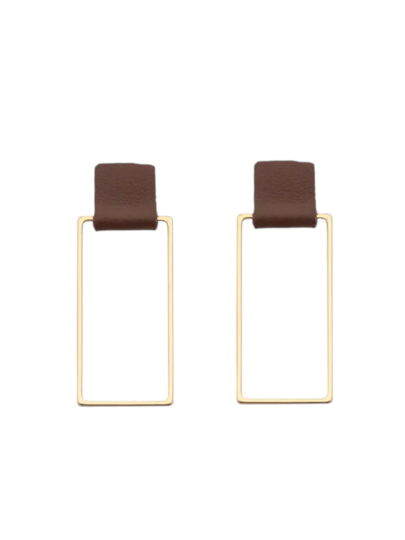 Boone Gold Frame Earrings Leslie Curtis