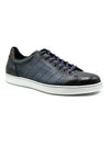 Russo Calfskin & Crocodile Sneakers Navy