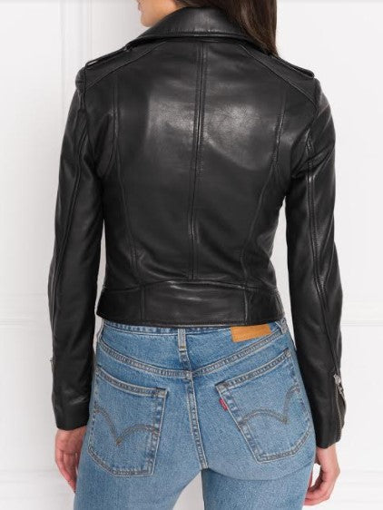 Donna Black Signature Leather Jacket - Lansky Bros.