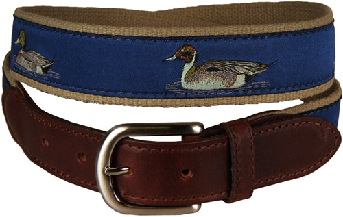 Ducks Leather Tab Belt