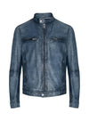 Luke Leather Jacket- Ice Blue