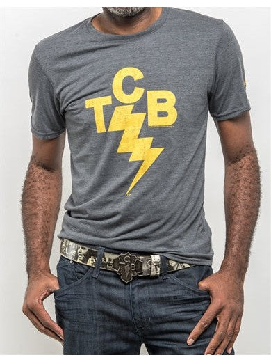 Elvis "TCB" Tee - Grey/Gold