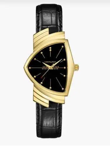 Hamilton Ventura 腕時計 ゴールド ブラック Ventura Quartz- Black/Gold - Lansky Bros.
