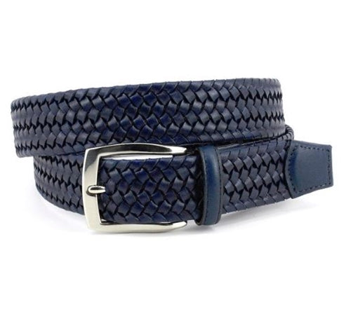 Italian Woven Belt- Navy